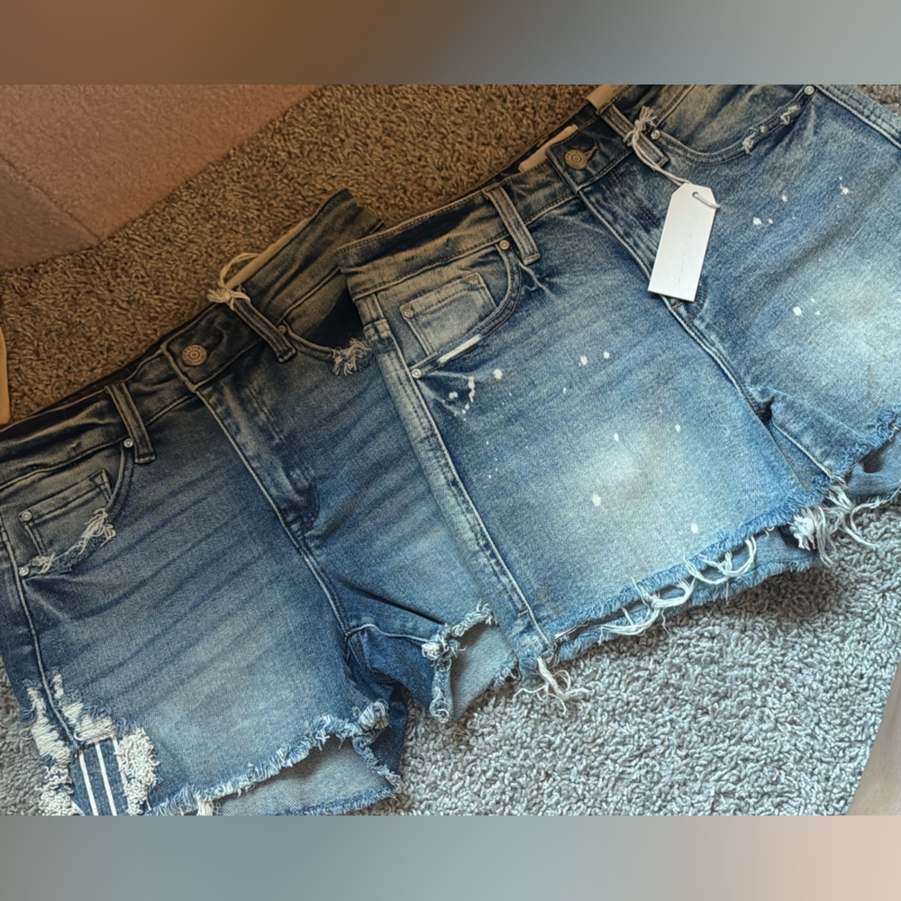 Women's Distressed Blue Denim Cutoff Shorts